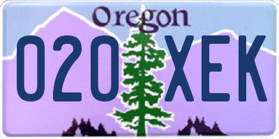 OR license plate 020XEK