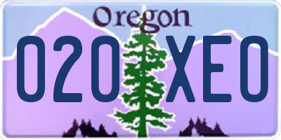 OR license plate 020XEO