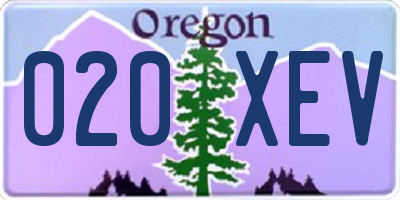 OR license plate 020XEV