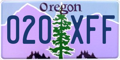 OR license plate 020XFF