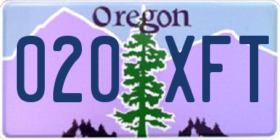 OR license plate 020XFT