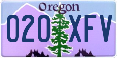 OR license plate 020XFV