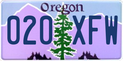 OR license plate 020XFW