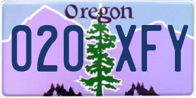 OR license plate 020XFY