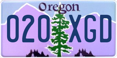 OR license plate 020XGD
