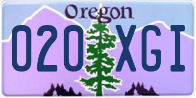 OR license plate 020XGI