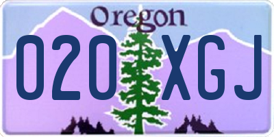 OR license plate 020XGJ