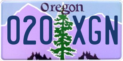 OR license plate 020XGN