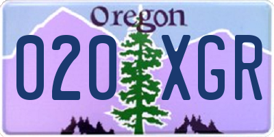 OR license plate 020XGR