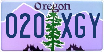 OR license plate 020XGY