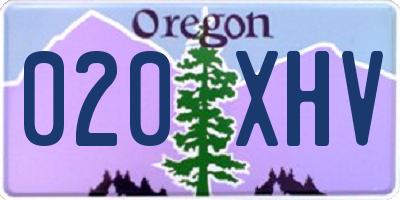 OR license plate 020XHV