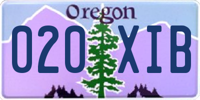 OR license plate 020XIB
