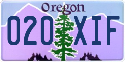 OR license plate 020XIF