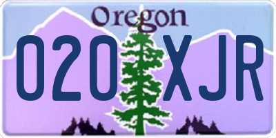 OR license plate 020XJR