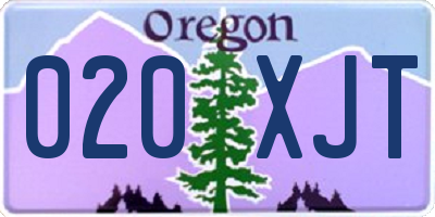 OR license plate 020XJT