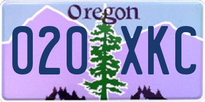 OR license plate 020XKC