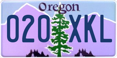 OR license plate 020XKL