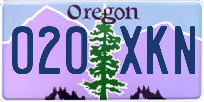 OR license plate 020XKN