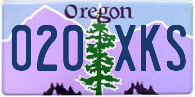 OR license plate 020XKS