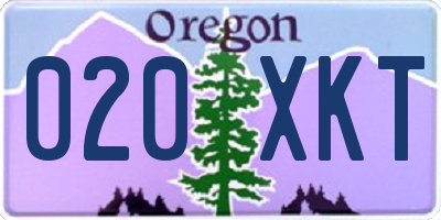 OR license plate 020XKT