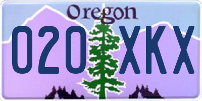 OR license plate 020XKX