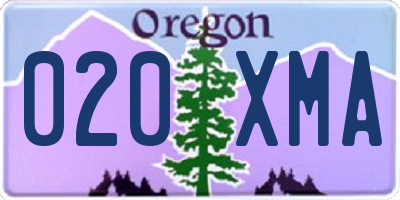 OR license plate 020XMA