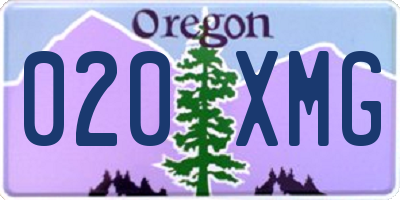 OR license plate 020XMG
