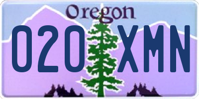 OR license plate 020XMN