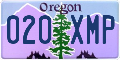 OR license plate 020XMP