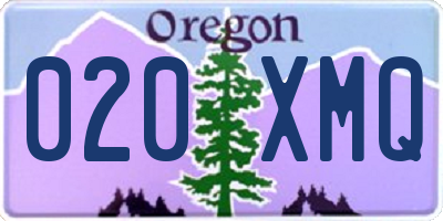OR license plate 020XMQ