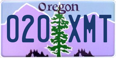 OR license plate 020XMT