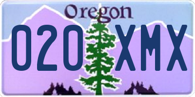 OR license plate 020XMX