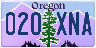 OR license plate 020XNA