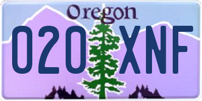 OR license plate 020XNF