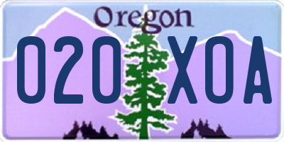 OR license plate 020XOA