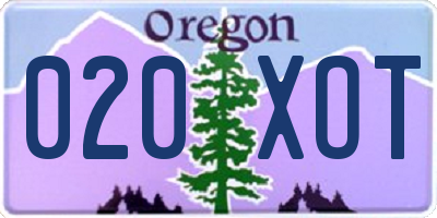OR license plate 020XOT
