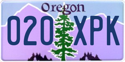 OR license plate 020XPK