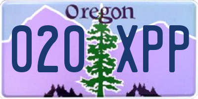 OR license plate 020XPP