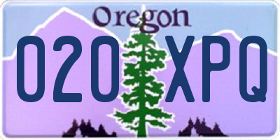 OR license plate 020XPQ