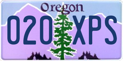 OR license plate 020XPS