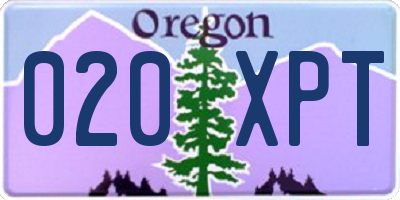 OR license plate 020XPT