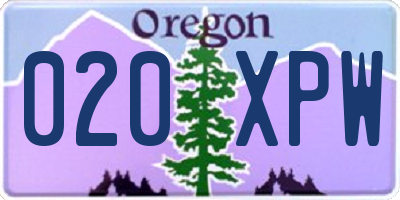 OR license plate 020XPW