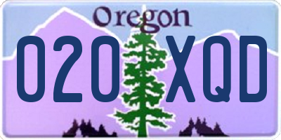OR license plate 020XQD