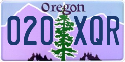 OR license plate 020XQR