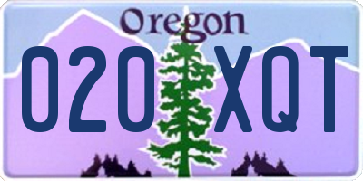 OR license plate 020XQT
