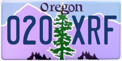 OR license plate 020XRF