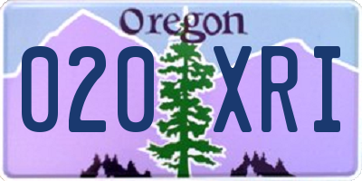 OR license plate 020XRI
