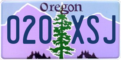 OR license plate 020XSJ