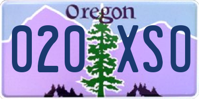 OR license plate 020XSO