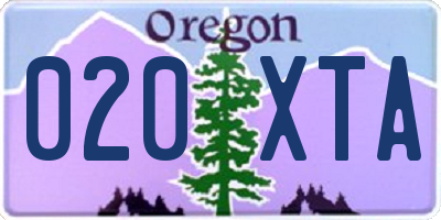 OR license plate 020XTA